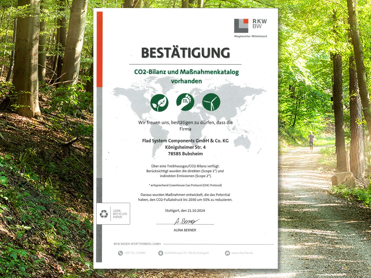 Vorschau der Bestätigung der CO2 Bilanz und Maßnahmenkatalog